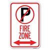 Signmission No Parking Symbol and Arrow Pointing Le Heavy-Gauge Aluminum Sign, 12" x 18", A-1218-24656 A-1218-24656